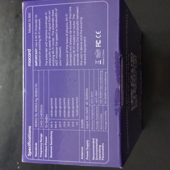Macard WiFi Extender /Booster | Model N 300; Release Up to 74% Faster - Picture 3 of 3